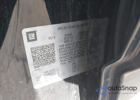 2019 Chevrolet Colorado Lt из США, поврежденный, VIN 1GCGSCEN7K1328575